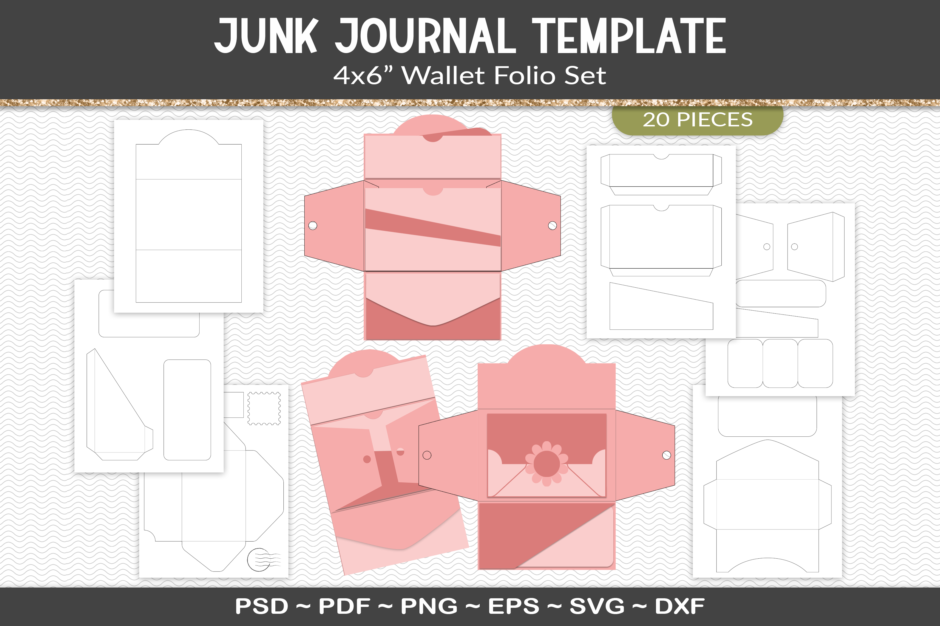 Junk Journal Folio Template Kit
