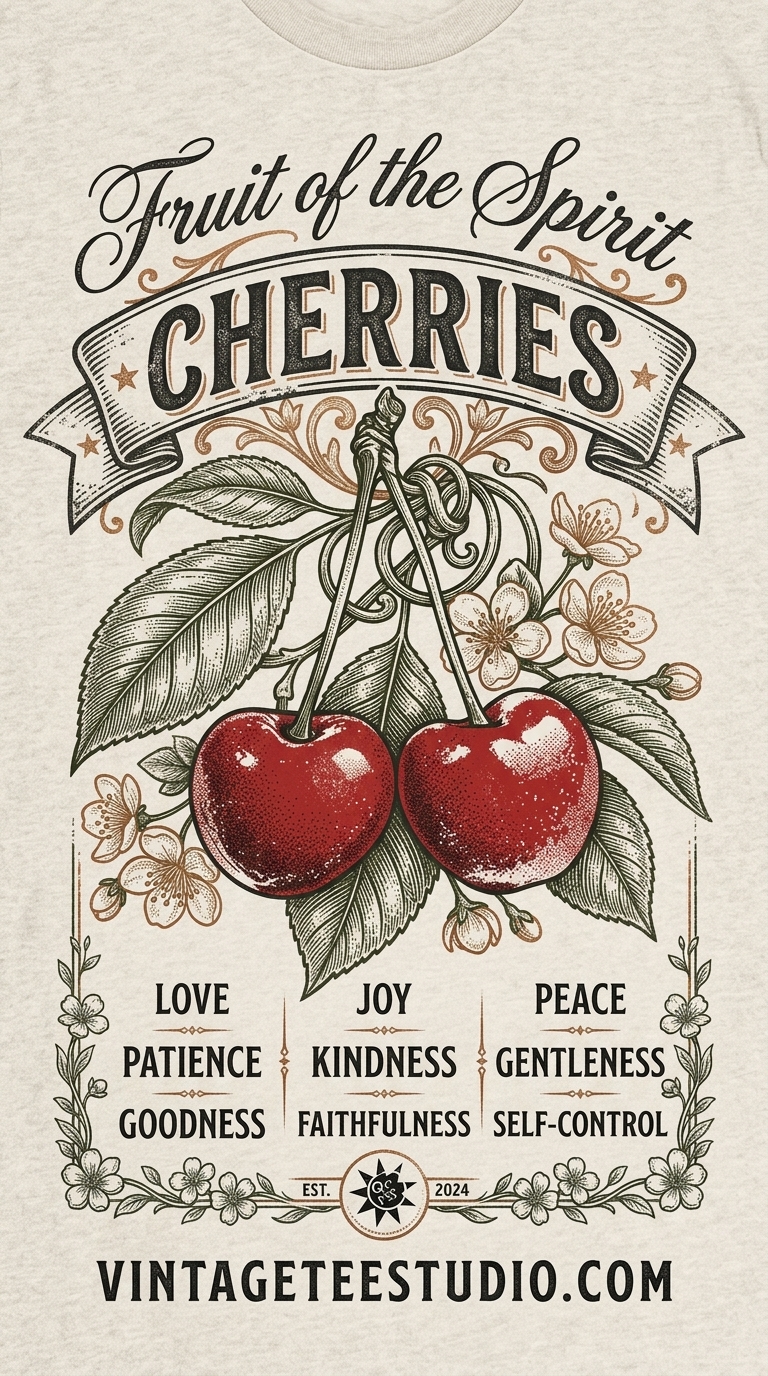 instant download vintage shirt png cherry logo design printable editable