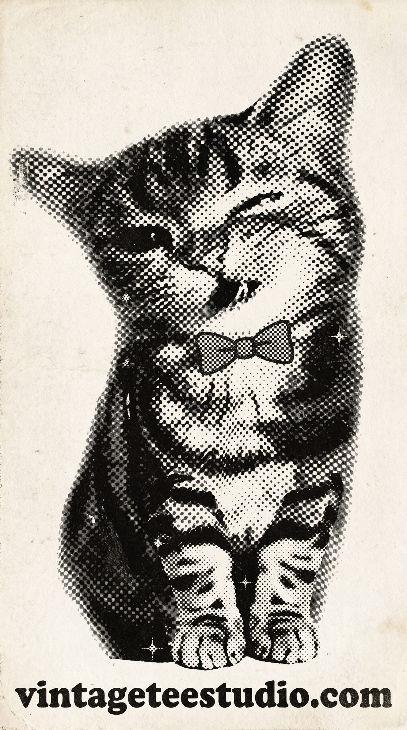 Printable shirt graphic PNG black and white cat design