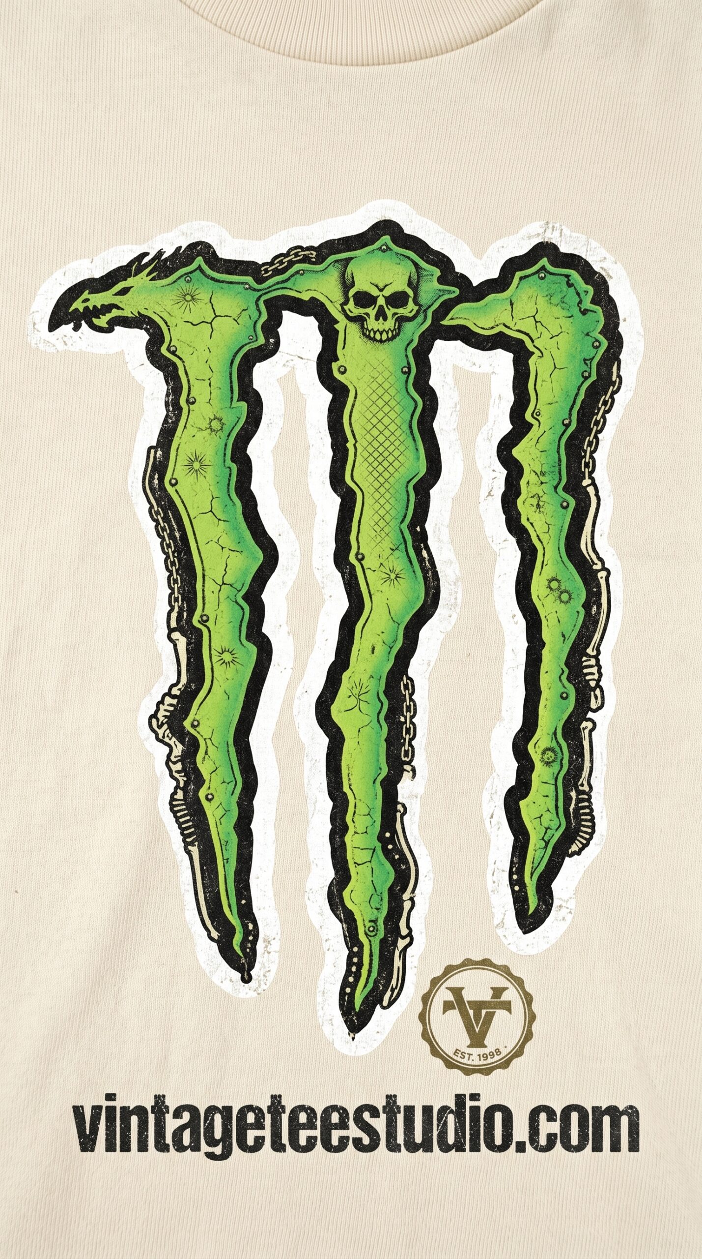 Printable shirt graphic PNG green black monster design