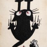 Printable shirt graphic PNG black cat design for custom shirts