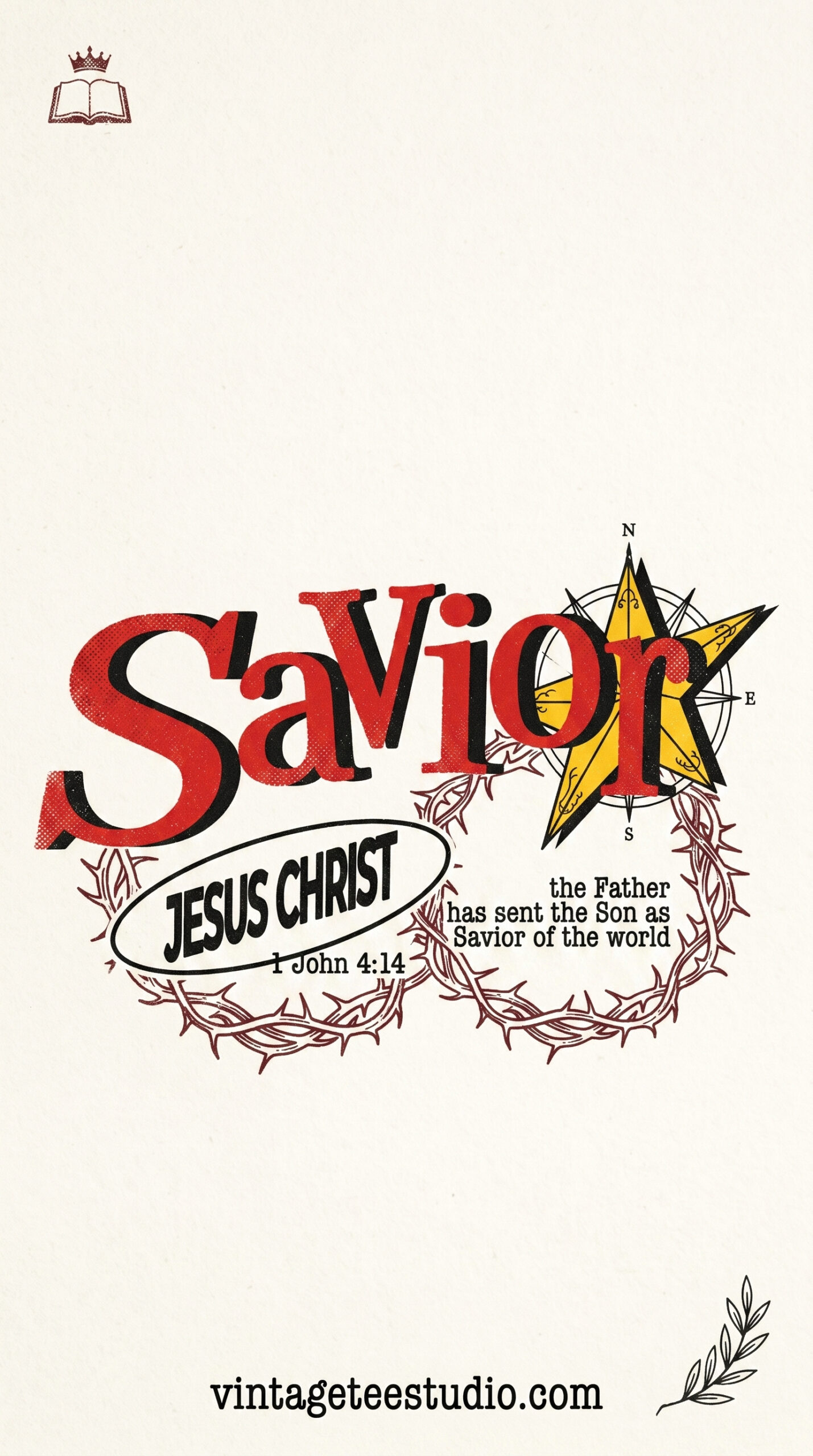 retro christian shirt png Savor Word yellow star faith inspired printable editable