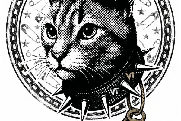 Retro tee PNG black and white cat design vintage shirt