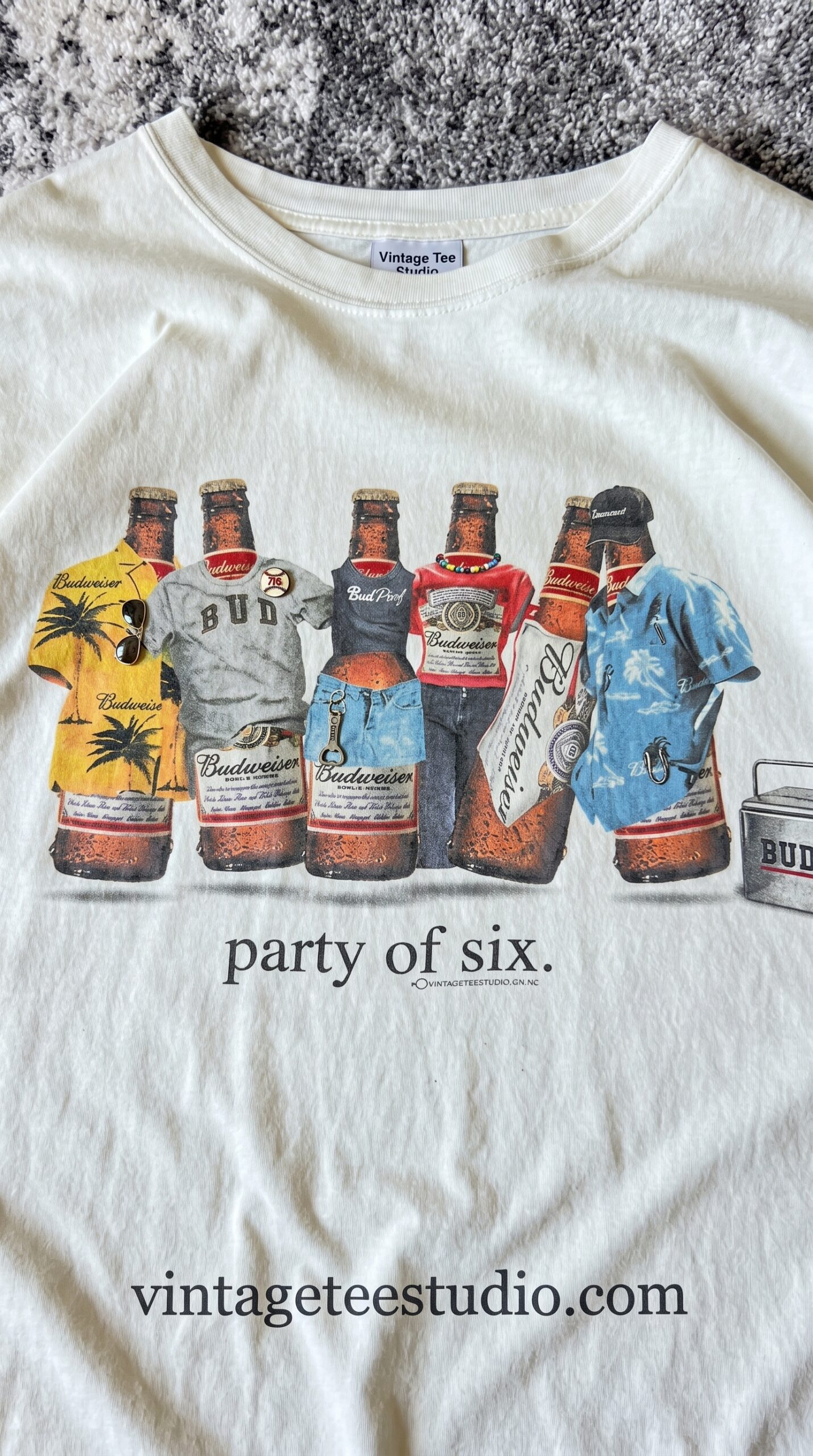Retro tee PNG Y2K Budweiser graphic tee vintage style