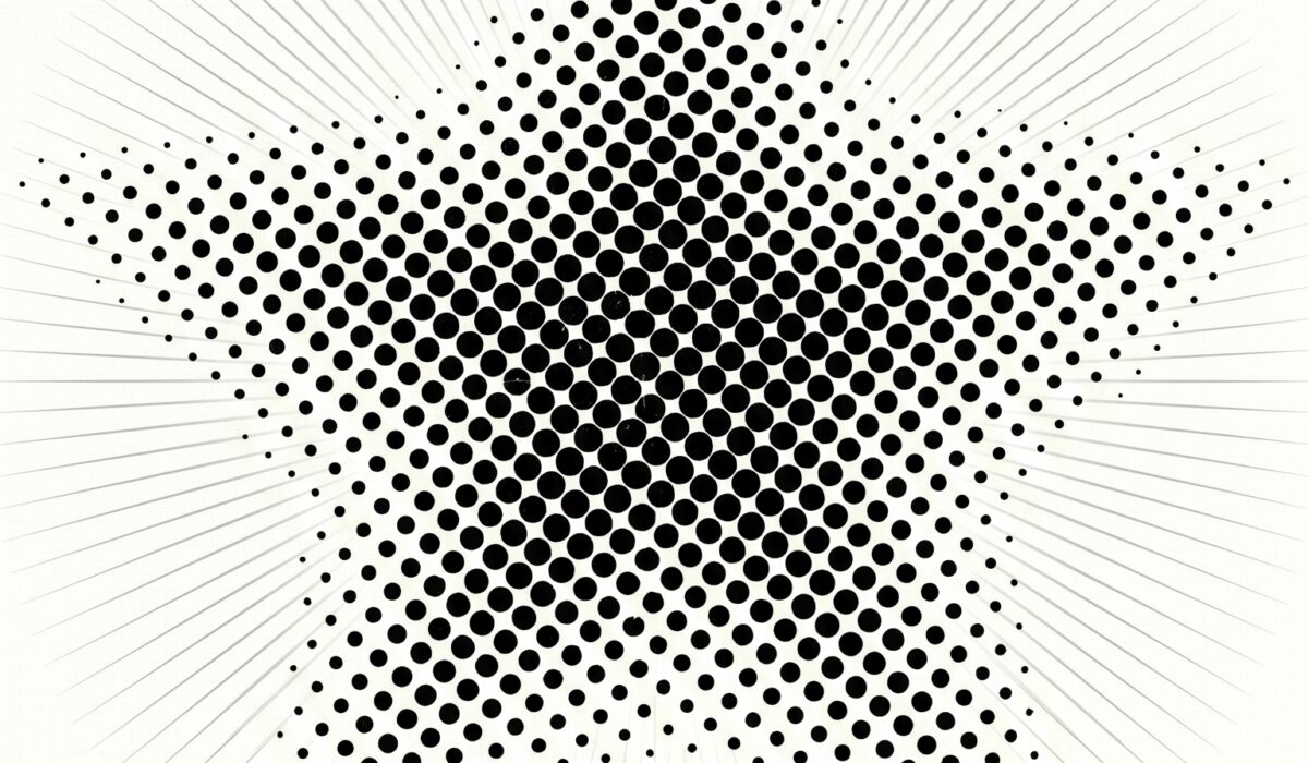 Shirt Graphic Template PNG - Abstract Black & White Star Design
