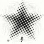 Shirt Graphic Template PNG - Abstract Black & White Star Design
