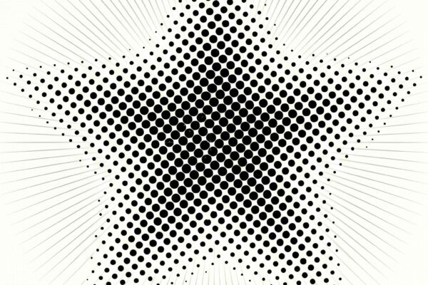 Shirt Graphic Template PNG - Abstract Black & White Star Design