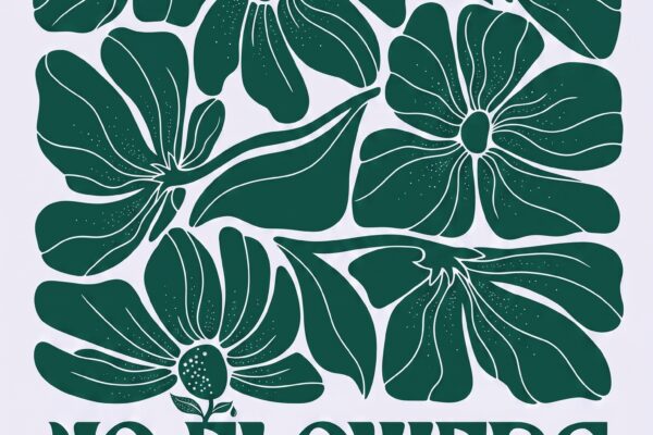 Sublimation shirt PNG green flower no rain no flowers design