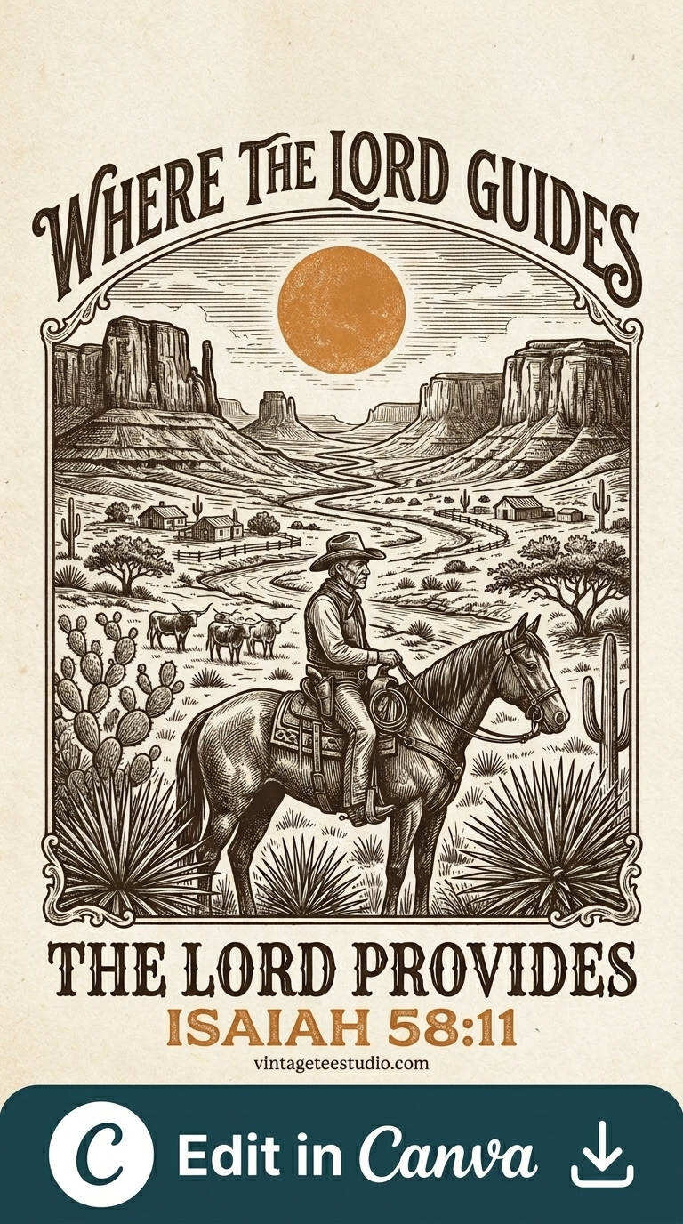 vintage christian shirt png the lord provides retro western printable editable