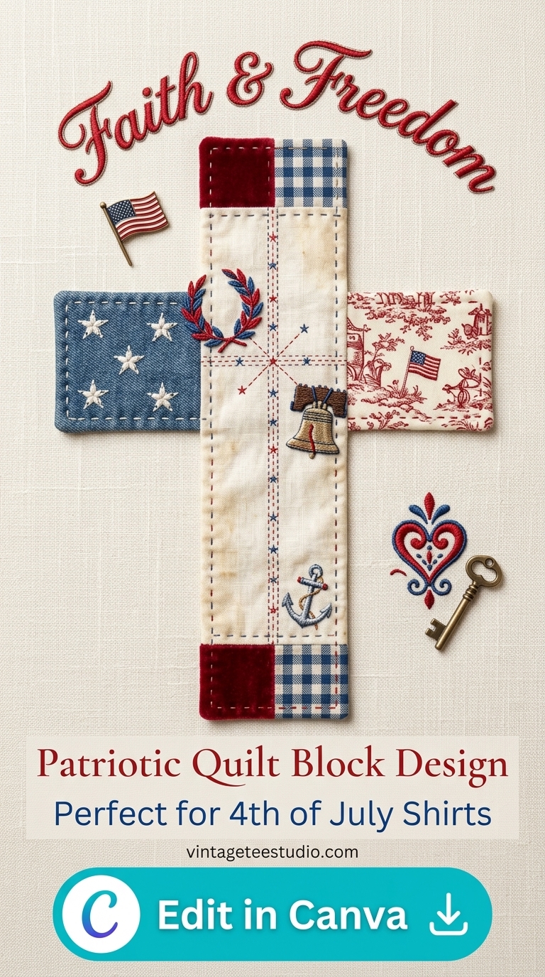vintage christian shirt png patriotic cross 4th of july printable editable