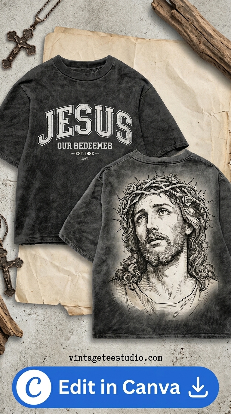 vintage christian shirt png faith-based fashion printable editable
