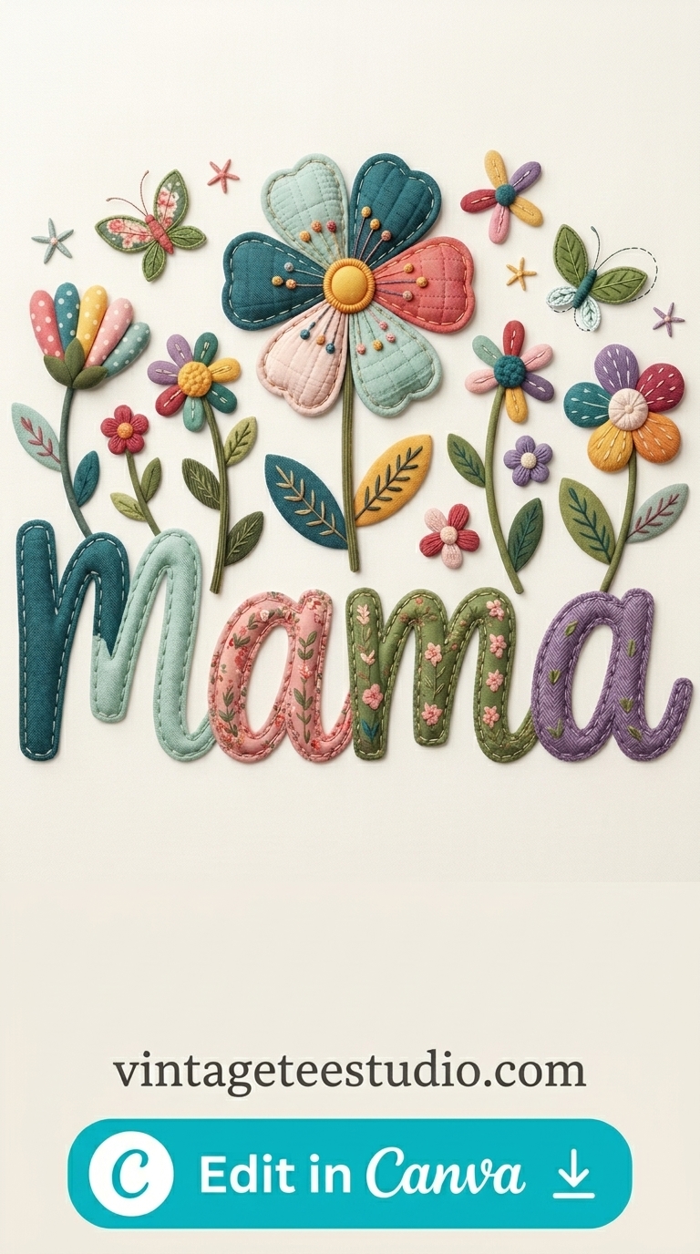 vintage mama shirt png floral butterfly design