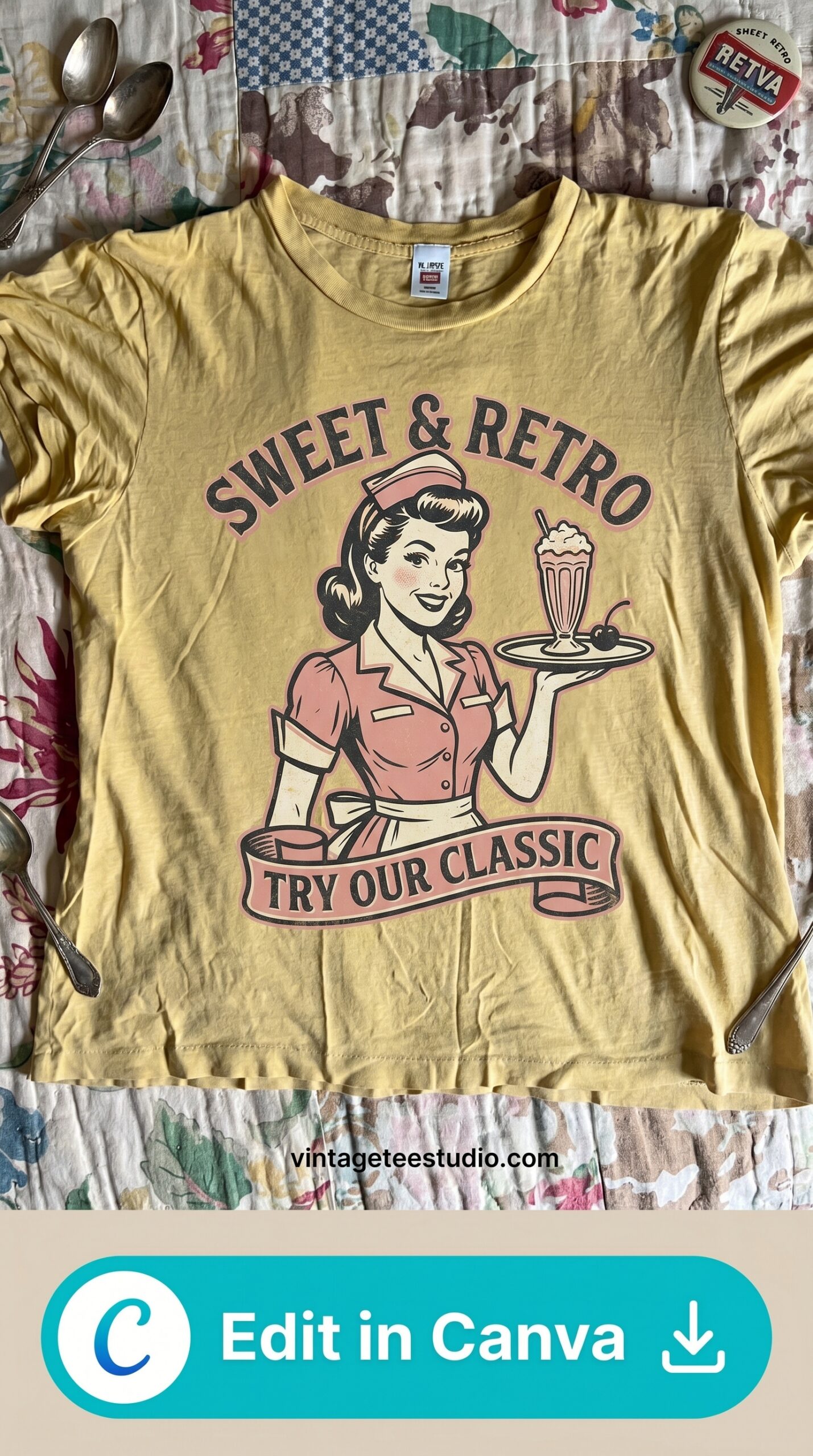 vintage t shirts 70s retro sweet retro diner waitress pin up tee retro png pod design