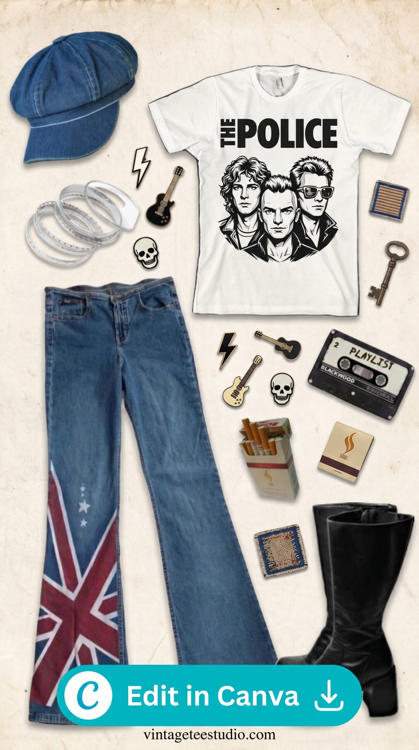vintage t shirts 70s retro police band three portrait tee retro png pod design