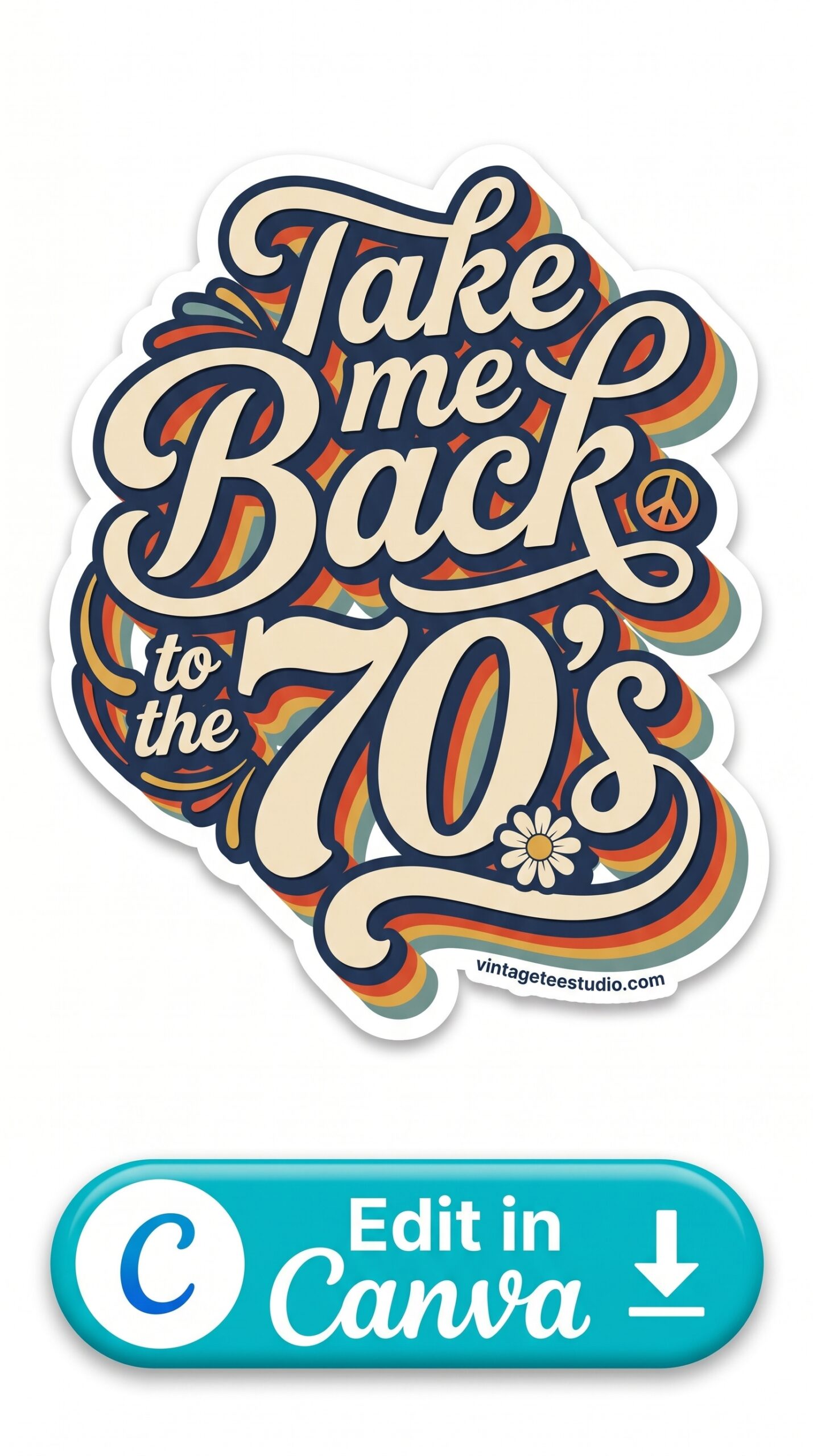 vintage t shirts 70s retro take me back 70s rainbow retro typography tee pod design