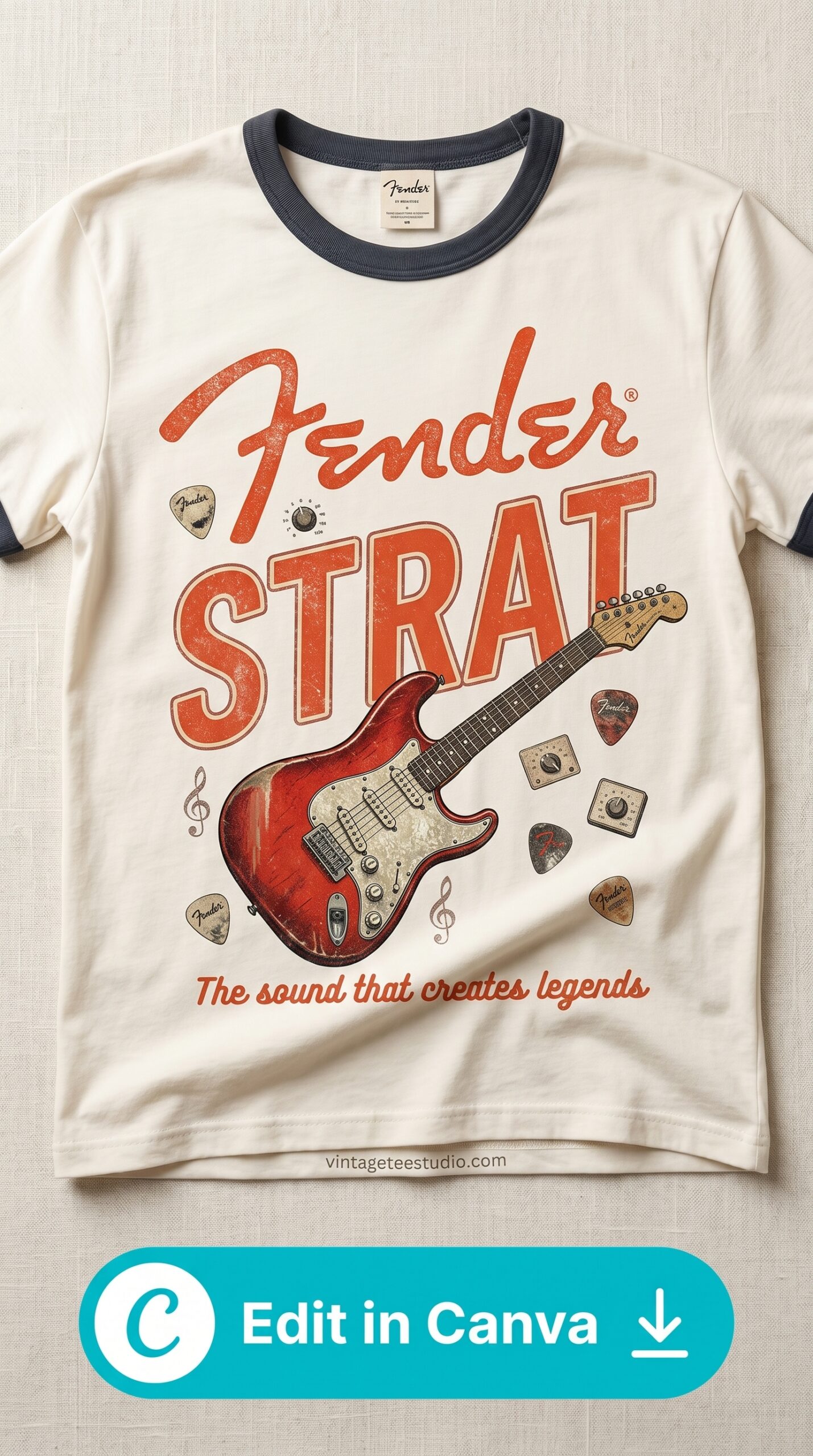 vintage t shirts 70s street styles fender guitar ringer tee retro png pod design