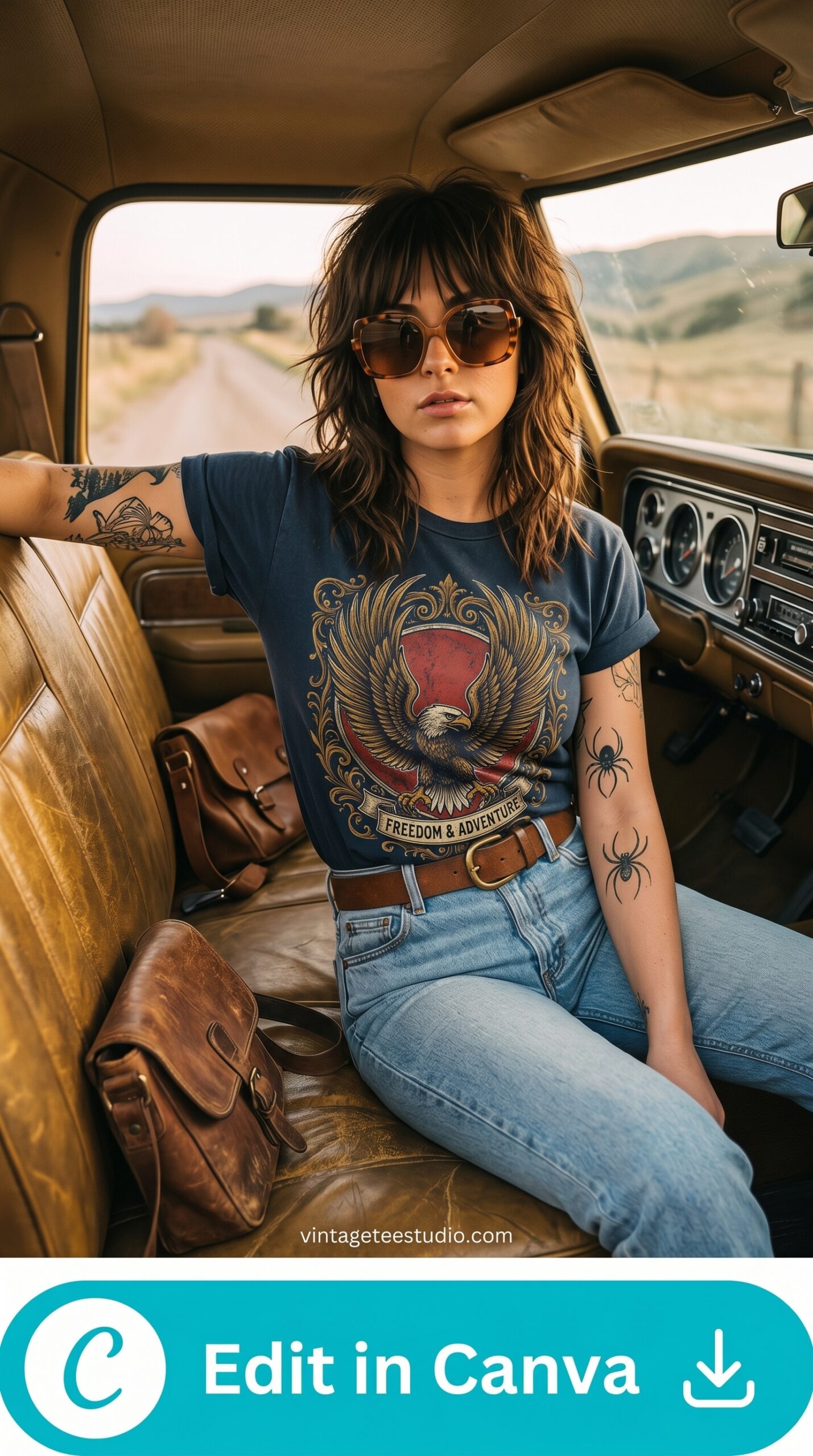 vintage t shirts 70s street styles freedom eagle americana slate blue retro png pod design