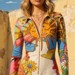 vintage t shirts 70s street styles psychedelic all-over sun print retro png pod design