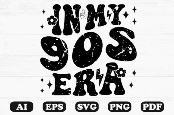 90s retro shirt png in my 90s era retro wavy tee design printable editable