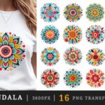 t shirt png for sublimation mandala boho design printable editable