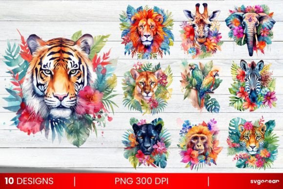 t shirt png for sublimation watercolor animal illustration printable editable