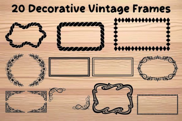 Decorative Vintage Frames Bundle aesthetic vintage frame empty transparent png