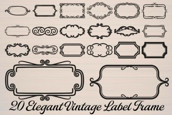 Elegant Vintage Label Frame aesthetic vintage frame empty transparent png