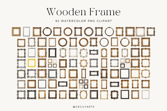Wooden Frame Collection aesthetic vintage frame empty transparent png