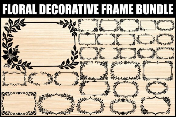 Floral Decorative Frame SVG Bundle aesthetic vintage frame empty transparent png