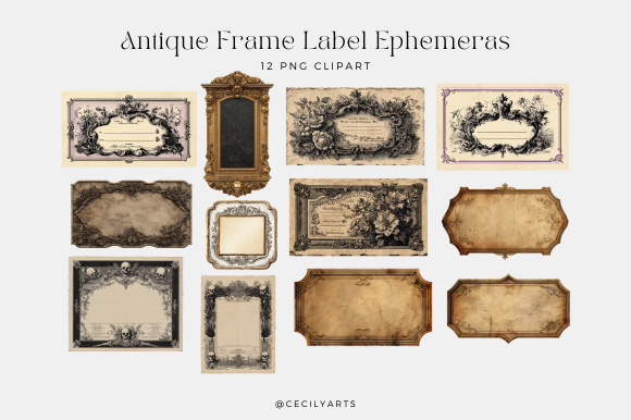 antique frame label ephemera png clipart vintage transparent 2