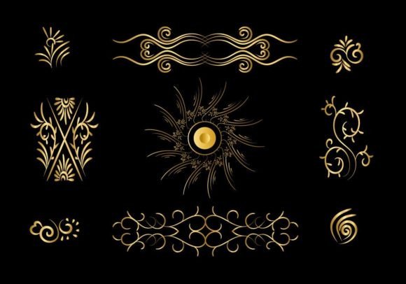Golden Decorative Floral Luxury Frame Vol. 70 vintage black and gold frame png