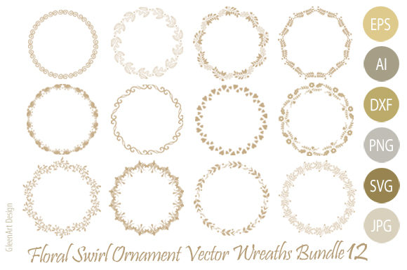 Decorative Flower Wreath Bundle vintage black and gold frame png