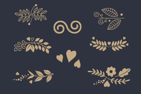 Decorative Flower Wreath Bundle vintage black and gold frame png
