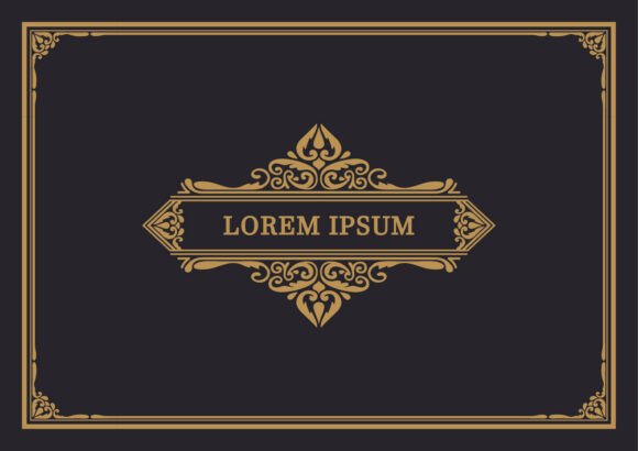Retro Elegant Gold Frame vintage black and gold frame png