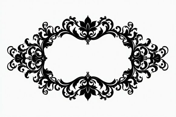 Laser Cut Floral Frame Bundle Set 5 vintage black frame png transparent