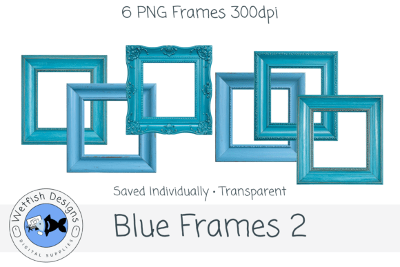 Blue PNG Frames Set 2 blue vintage frame png transparent