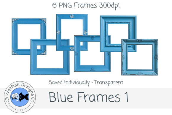 Blue PNG Frames Set 1 blue vintage frame png transparent