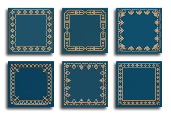 Blue Luxury Ornament Frame Bundle blue vintage frame png transparent