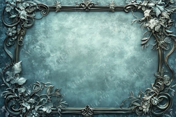 Ornate Vintage Frame with Intricate Detail blue vintage frame png transparent