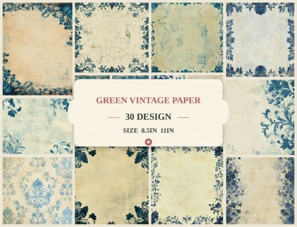 Vintage Blue Floral Frame Digital Paper blue vintage frame png transparent