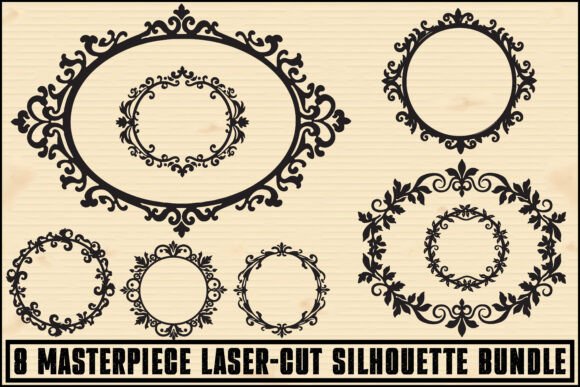 Elegant Laser Cut Frame Bundle vintage border label frame design