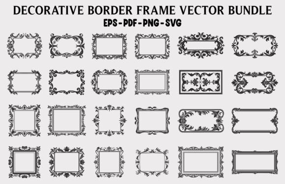 Vintage Floral Frame Vector Clipart Set vintage border label frame design