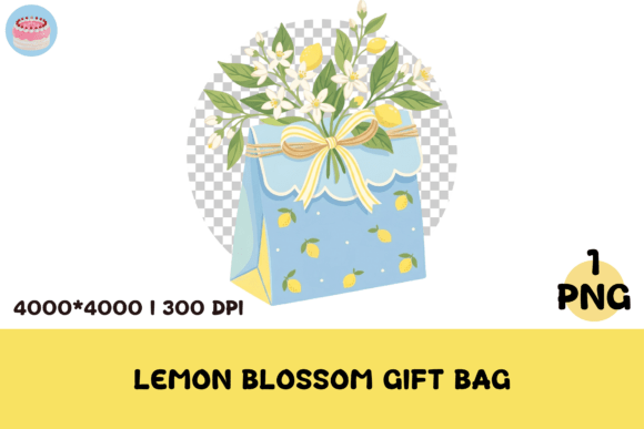 lemon blossom gift bag clipart brown paper bag junk journal texture printable