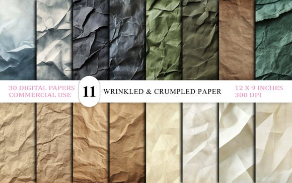 wrinkled & crumpled paper texture brown paper bag junk journal texture printable