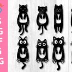 Cute Black Cat Bookmark Design bookmark cat vintage printable