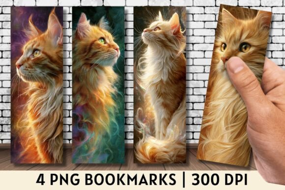 Fluffy Maine Coon Kitten Cat Bookmark bookmark cat vintage printable