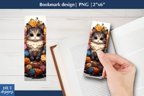 Cute Cat Bookmark Nice Cat Bookmark PNG bookmark cat vintage printable