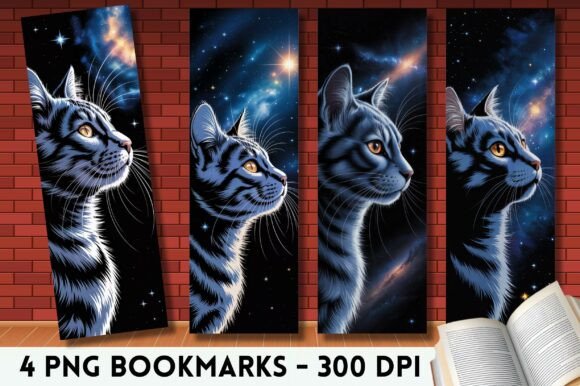 Spiritual Aesthetic Sky Cat Bookmark bookmark cat vintage printable