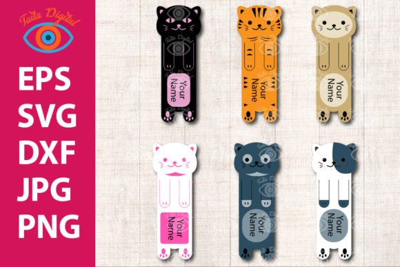 Cute Cat Bookmark Design bookmark cat vintage printable