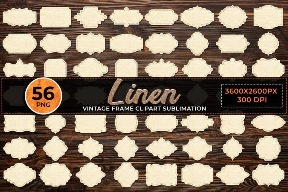 Linen Vintage Frame Clipart Sublimation vintage frame DIY painting reference